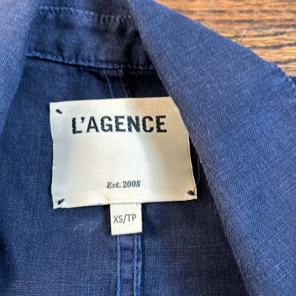 L'AGENCE Navy Blazer with Gold Buttons - Picture 5 of 5